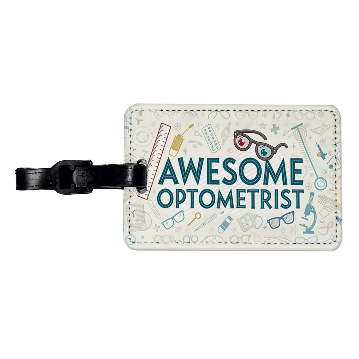 Awesome Optometrist Optical Inspirational Travel Faux Leather Luggage Tag