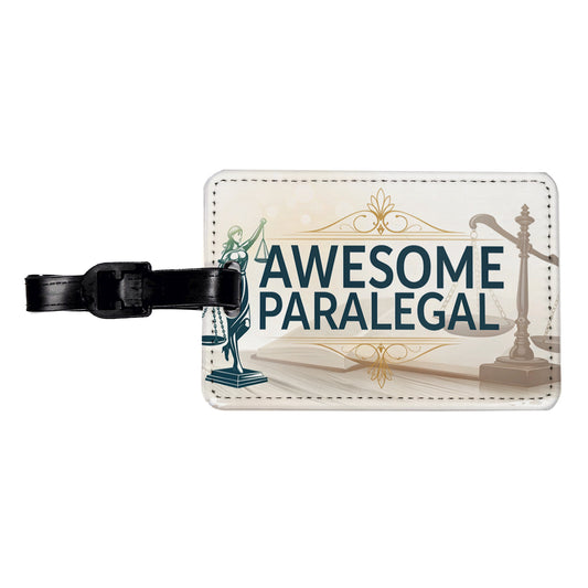 Awesome Paralegal Scales of Justice Inspirational Travel Faux Leather Luggage Tag