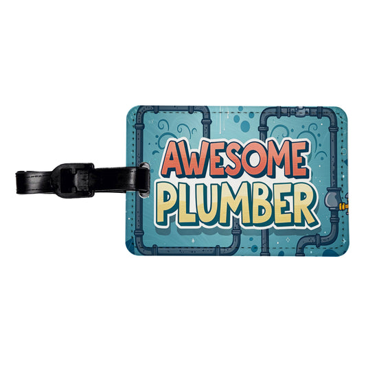 Awesome Plumber Inspirational Travel Faux Leather Luggage Tag