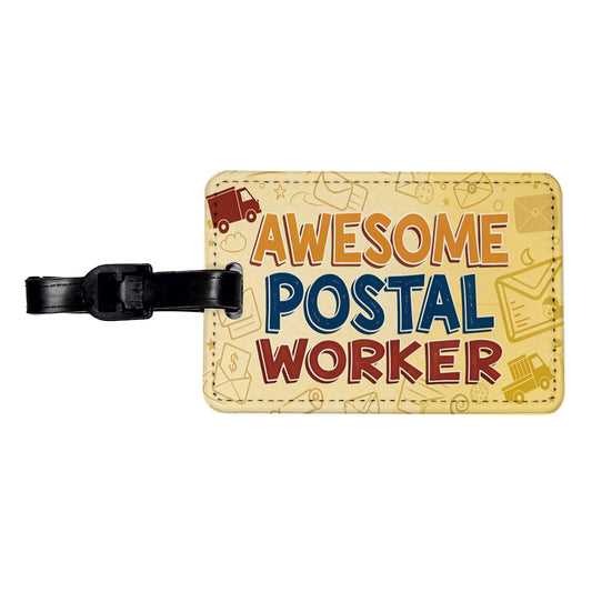 Awesome Postal Worker Inspirational Travel Faux Leather Luggage Tag