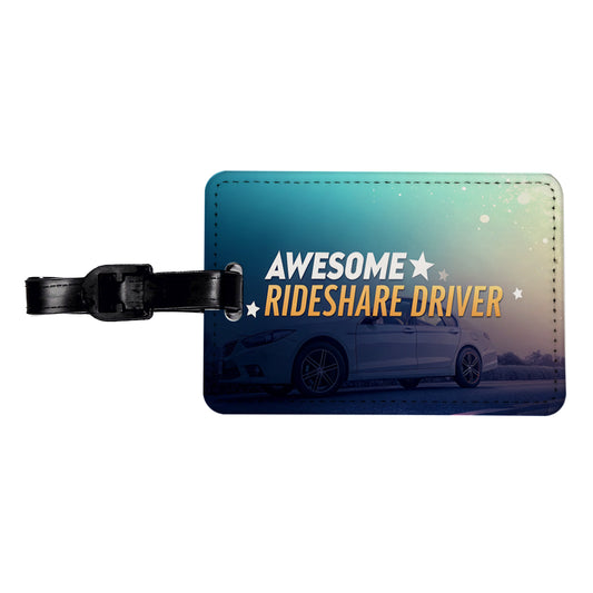 Awesome Rideshare Driver Inspirational Travel Faux Leather Luggage Tag