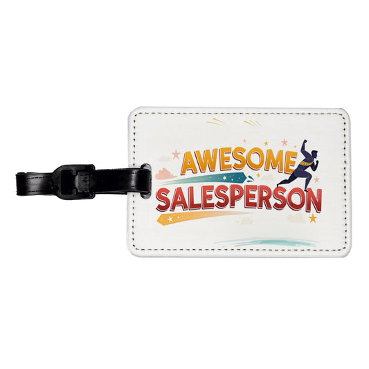 Awesome Salesperson Inspirational Superhero Travel Faux Leather Luggage Tag
