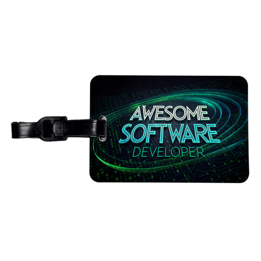 Awesome Software Developer Inspirational Travel Faux Leather Luggage Tag