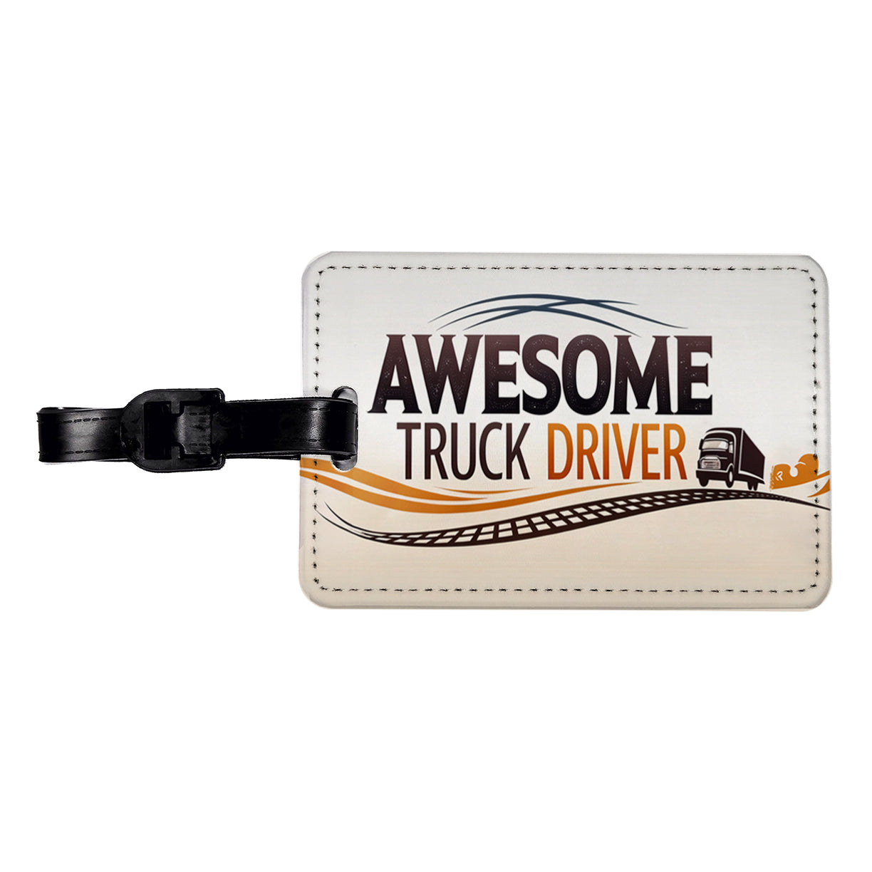 Awesome Truck Driver Inspirational Travel Faux Leather Luggage Tag
