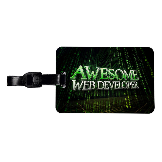 Awesome Web Developer Inspirational Travel Faux Leather Luggage Tag