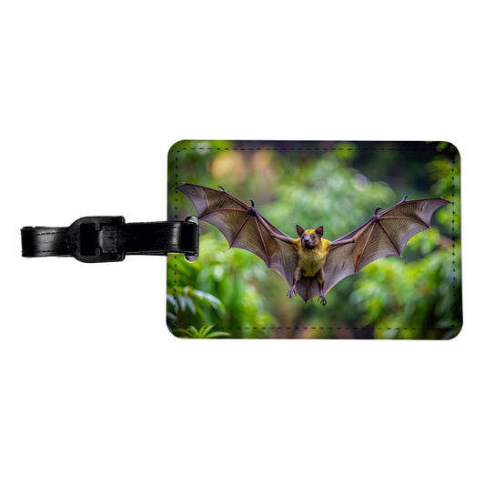 Bat Flying Photo Travel Faux Leather Luggage Tag