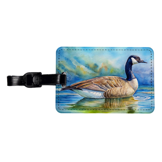 Canada Canadian Goose Watercolor Travel Faux Leather Luggage Tag