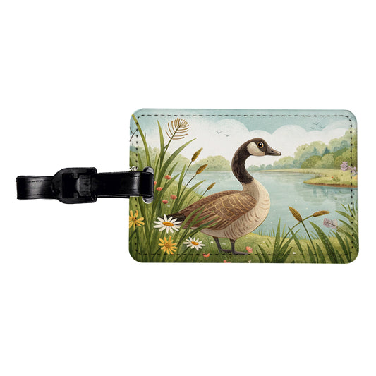 Canadian Canada Goose Children's Illustration Style Travel Faux Leather Luggage Tag