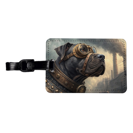 Cane Corso Dog Steampunk Travel Faux Leather Luggage Tag