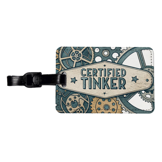 Certified Tinker Gears Travel Faux Leather Luggage Tag