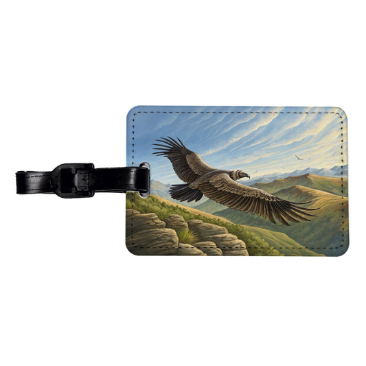 Condor in Flight Illustration Travel Faux Leather Luggage Tag