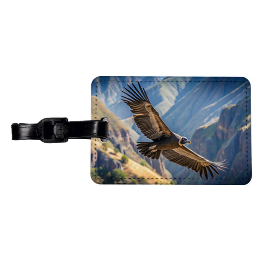 Condor In Flight Photo Travel Faux Leather Luggage Tag