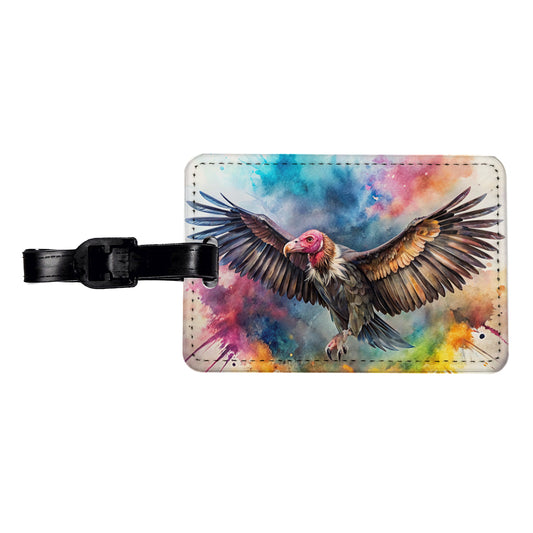 Condor Watercolor Travel Faux Leather Luggage Tag