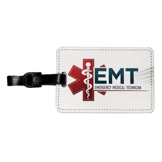 EMT Emergency Medical Technician Travel Faux Leather Luggage Tag