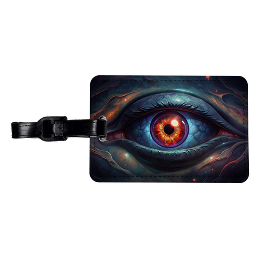 Evil Eye Scary Creepy Travel Faux Leather Luggage Tag