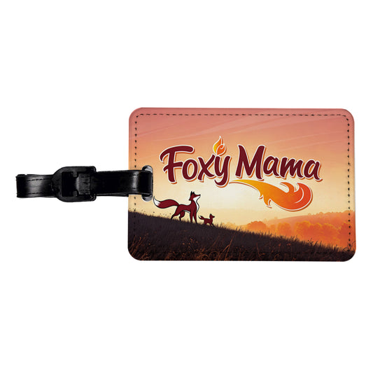 Foxy Mama Hot Fox Fire Funny Travel Faux Leather Luggage Tag