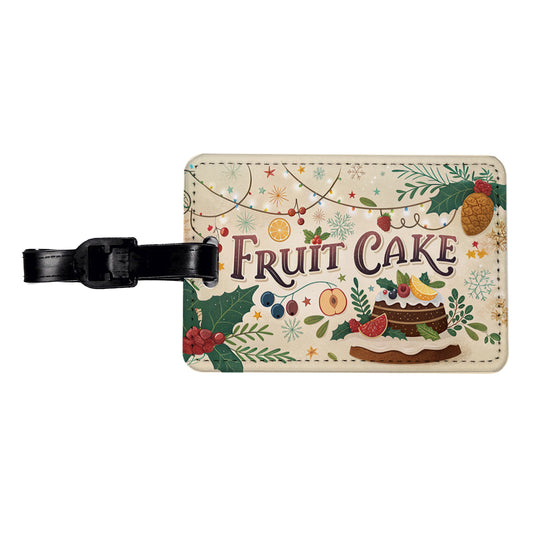 Fruitcake Holiday Fruit Cake Travel Faux Leather Luggage Tag