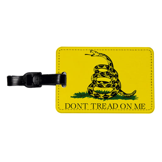 Gadsden Flag Don't Tread On Me Rattlesnake Travel Faux Leather Luggage Tag