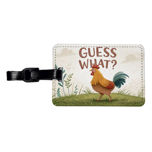Guess What Chicken Butt Funny Cartoon Travel Faux Leather Luggage Tag
