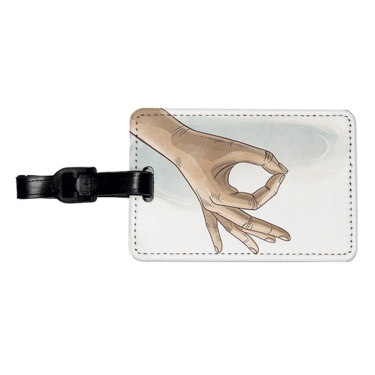 Hand Forming The Circle Game Travel Faux Leather Luggage Tag