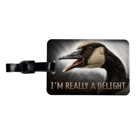 I'm Really a Delight Angry Canadian Canada Goose Funny Travel Faux Leather Luggage Tag