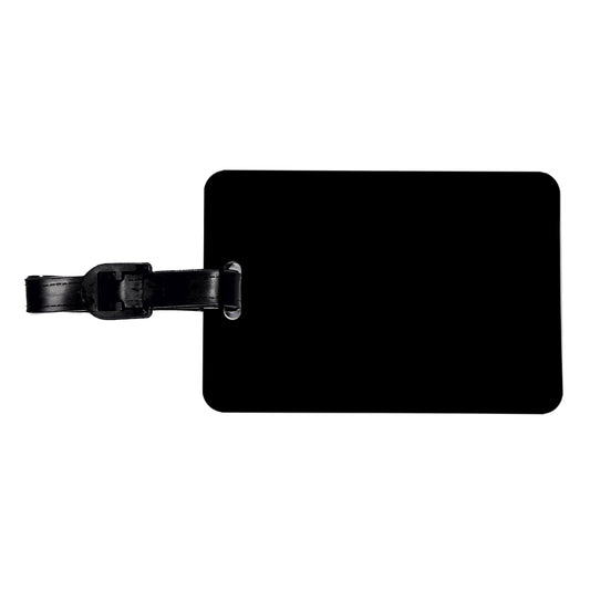 It's Just a Solid Black Color Travel Faux Leather Luggage Tag