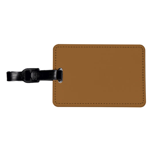 It's Just a Solid Brown Color Travel Faux Leather Luggage Tag