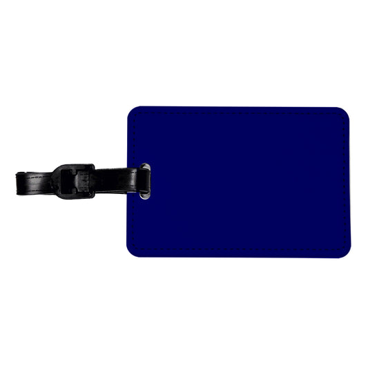 It's Just a Solid Dark Blue Color Travel Faux Leather Luggage Tag