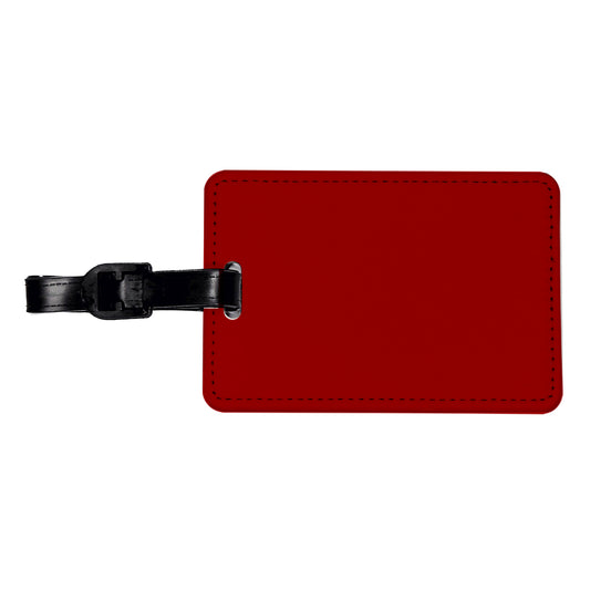 It's Just a Solid Dark Red Color Travel Faux Leather Luggage Tag