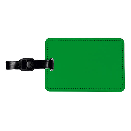 It's Just a Solid Green Color Travel Faux Leather Luggage Tag