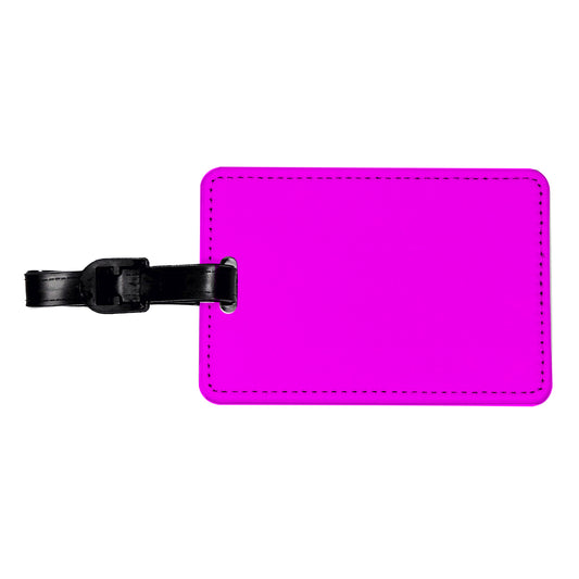 It's Just a Solid Hot Pink Color Travel Faux Leather Luggage Tag