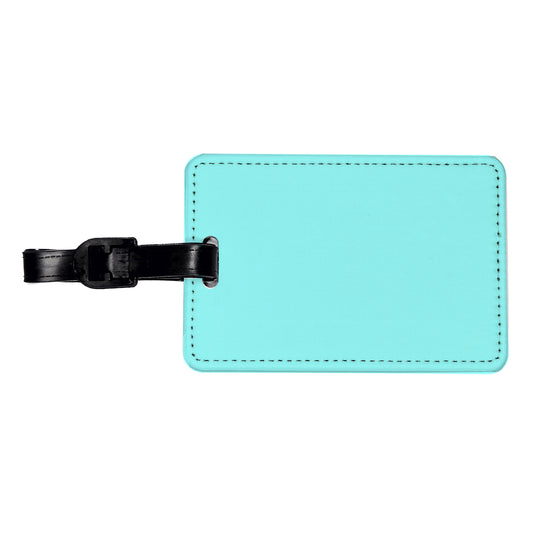 It's Just a Solid Light Blue Color Travel Faux Leather Luggage Tag