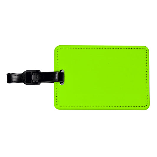 It's Just a Solid Lime Green Color Travel Faux Leather Luggage Tag