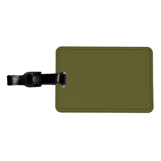 It's Just a Solid Olive Drab Color Travel Faux Leather Luggage Tag