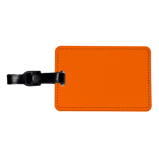 It's Just a Solid Orange Color Travel Faux Leather Luggage Tag