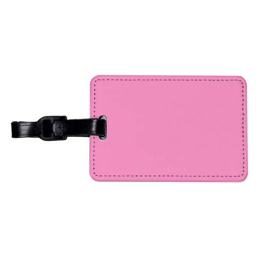It's Just a Solid Pink Color Travel Faux Leather Luggage Tag