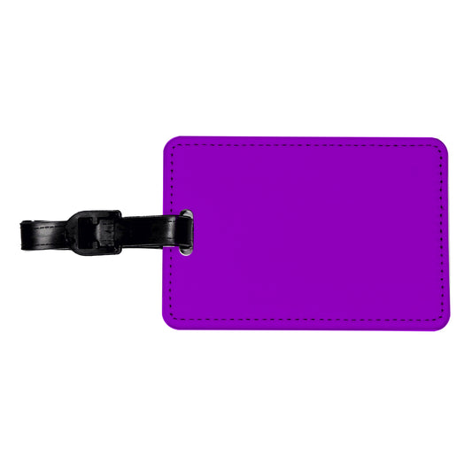 It's Just a Solid Purple Color Travel Faux Leather Luggage Tag