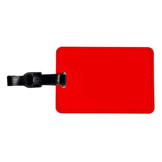 It's Just a Solid Red Color Travel Faux Leather Luggage Tag