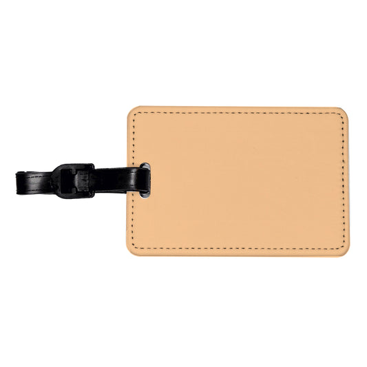 It's Just a Solid Tan Color Travel Faux Leather Luggage Tag
