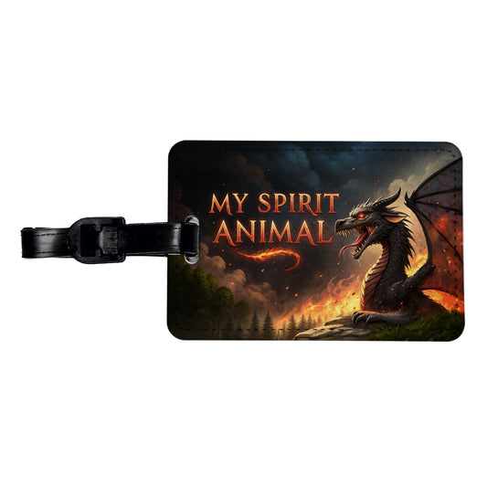 My Spirit Animal Fierce Dragon Funny Travel Faux Leather Luggage Tag