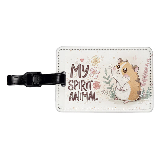 My Spirit Animal Hamster Funny Travel Faux Leather Luggage Tag