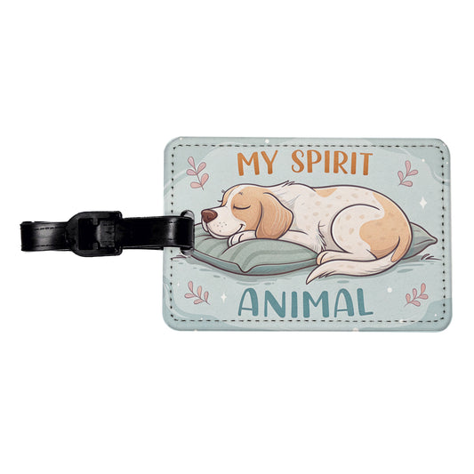 My Spirit Animal Sleeping Dog Funny Travel Faux Leather Luggage Tag
