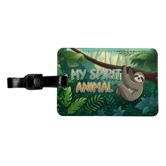 My Spirit Animal Sloth Funny Travel Faux Leather Luggage Tag