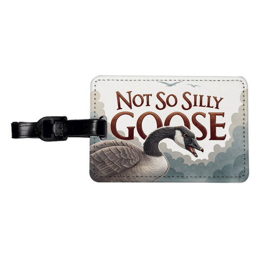 Not So Silly Goose Angry Canadian Goose Funny Travel Faux Leather Luggage Tag