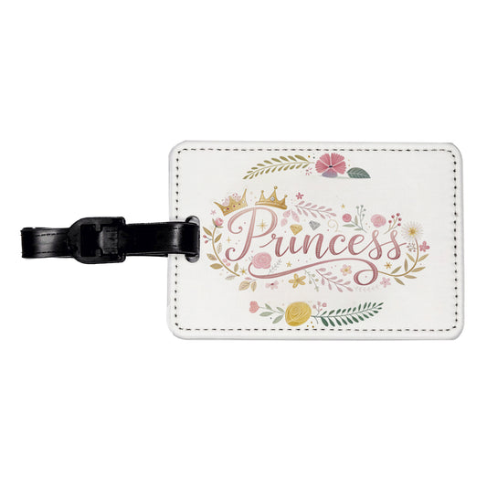 Princess Floral Cute Funny Travel Faux Leather Luggage Tag