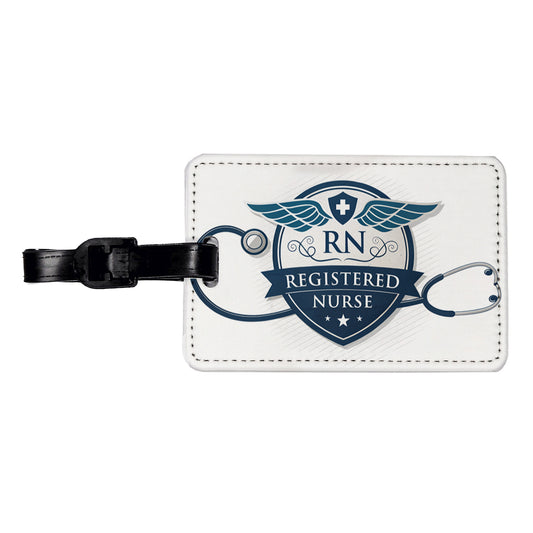 RN Registered Nurse Medical Hospital Travel Faux Leather Luggage Tag