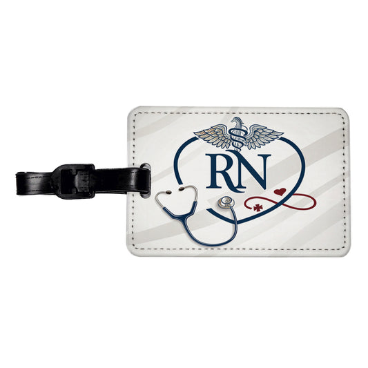 RN Registered Nurse Nursing Travel Faux Leather Luggage Tag
