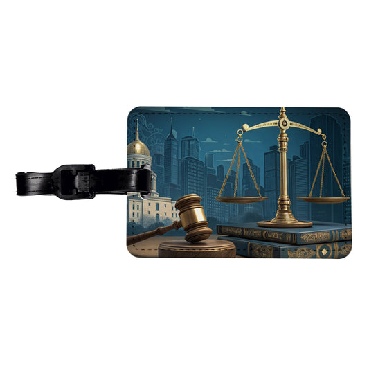 Scales Of Justice Legal Lawyer Judge Travel Faux Leather Luggage Tag