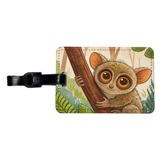 Tarsier Children's Illustration Style Travel Faux Leather Luggage Tag