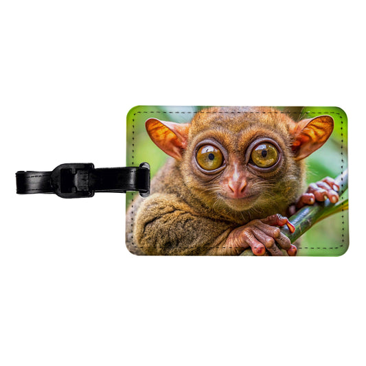 Tarsier Photograph Travel Faux Leather Luggage Tag